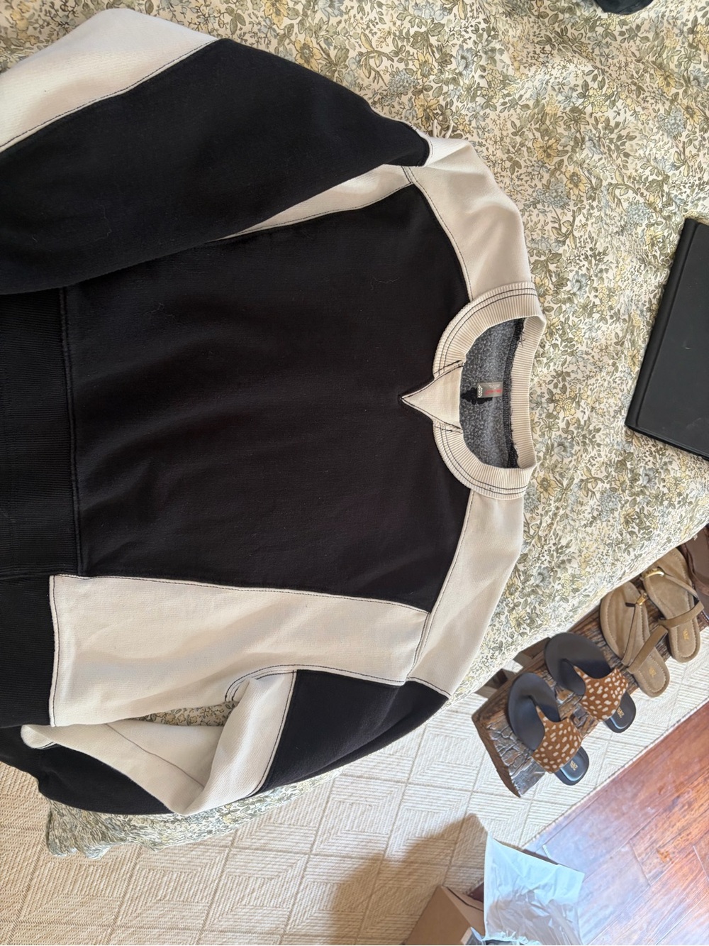 Free people intercept sweatshirt black and white